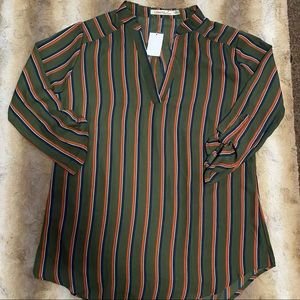 3/4 Sleeve Blouse with Mandarin Collar